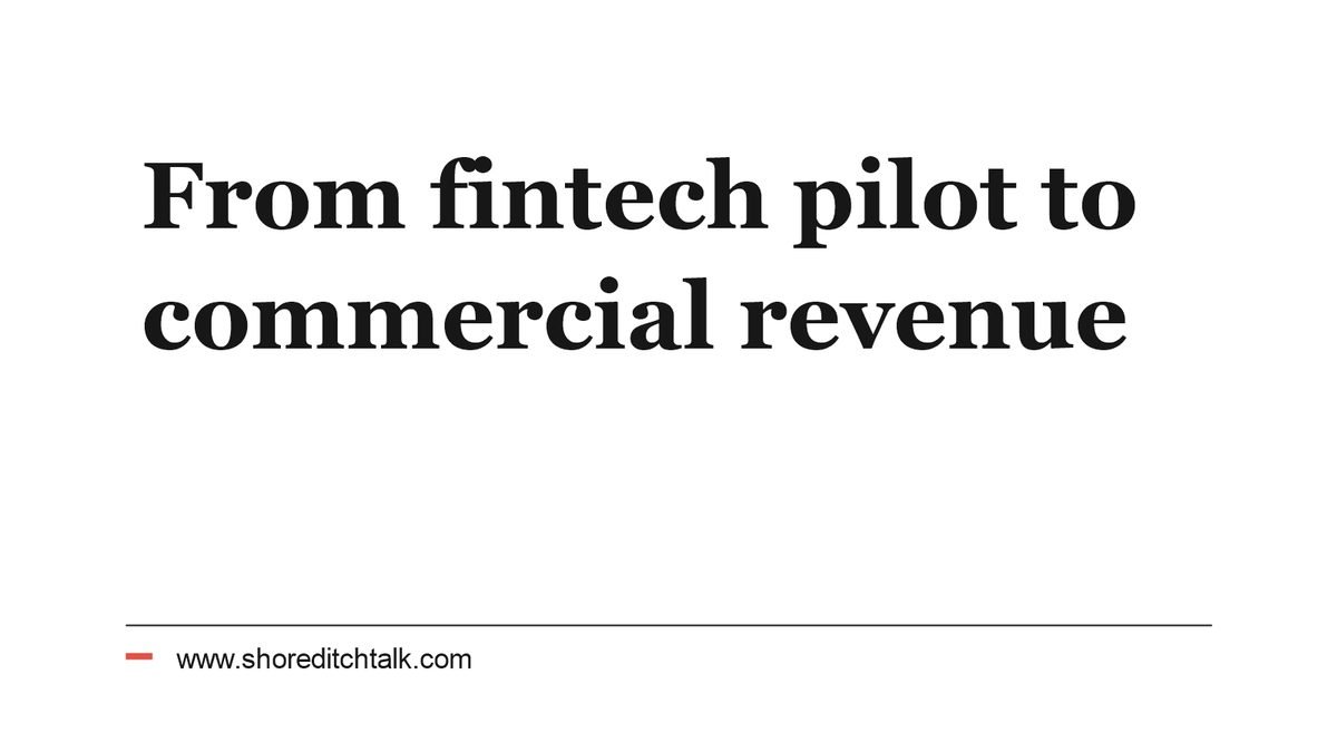 A project timeline connecting a fintech pilot, compliance review and paid commercial invoice.